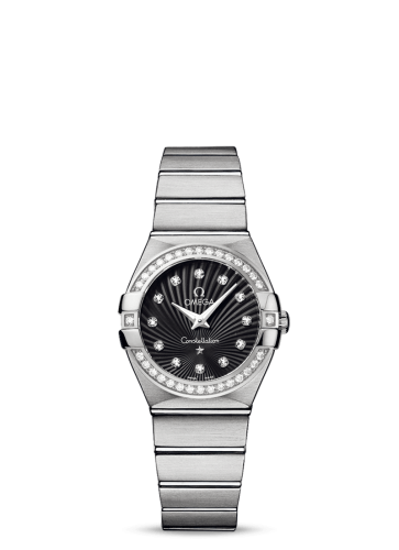 Omega Constellation Quartz 27 Brushed Stainless Steel / Diamond / Black Supernova